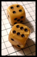 Dice : Dice - 6D Pipped - Yellow Chessex Velvet Gold with Black - SK Collection Nov 2010